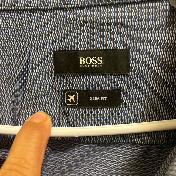 Boss button down man, shirt, wrinkle, free, stretchy, slim fit - Picture 6 of 16